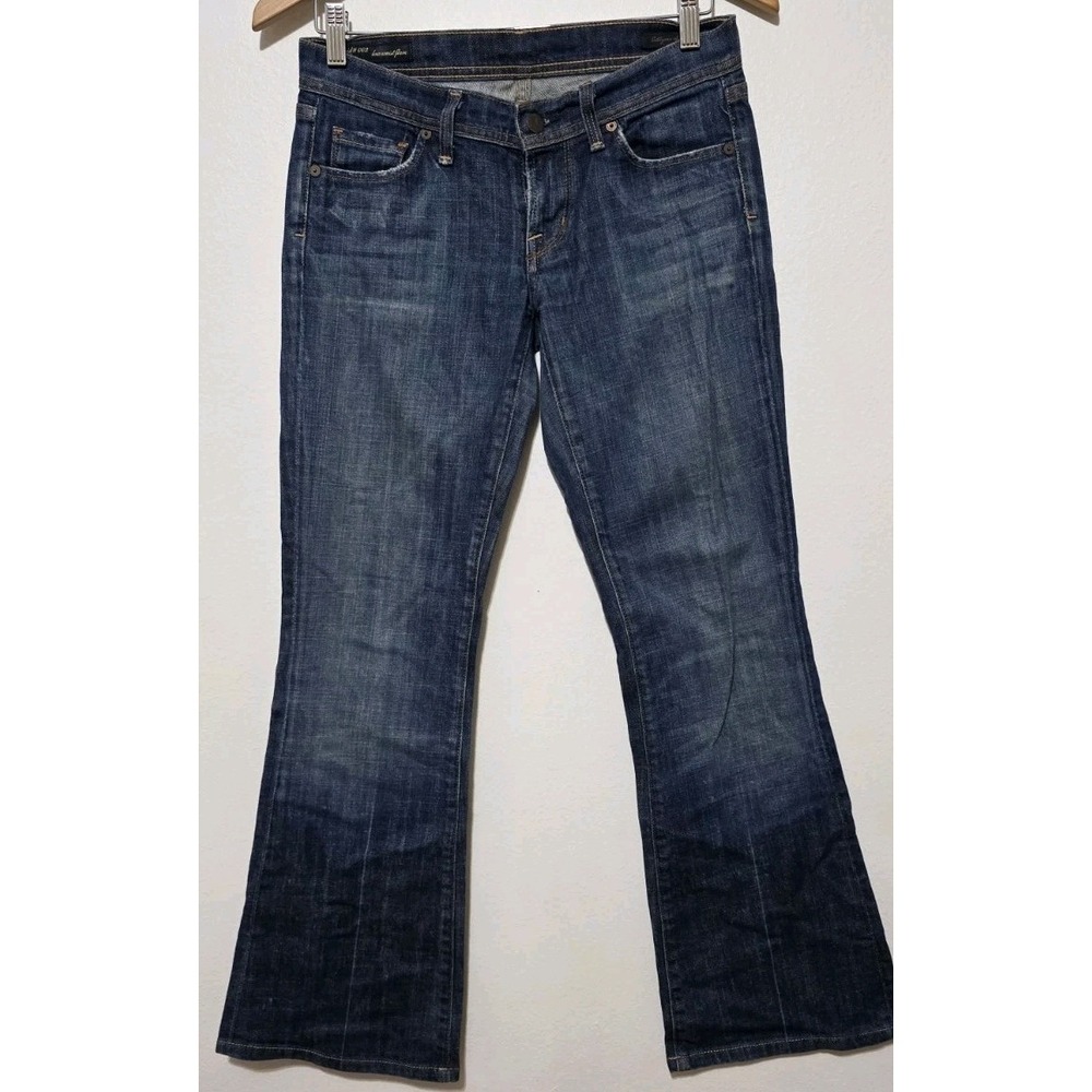 Citizens of Humanity #002 INGRID Low Waist Flare JEANS 27x30 Boot Dark Wash EUC